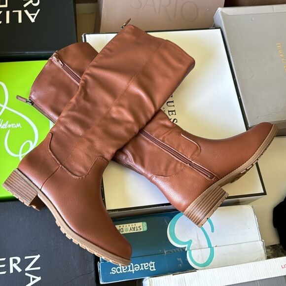 Style & Co. Womens Graciee Faux Leather Knee-High Boots Brown - Picture 5 of 5